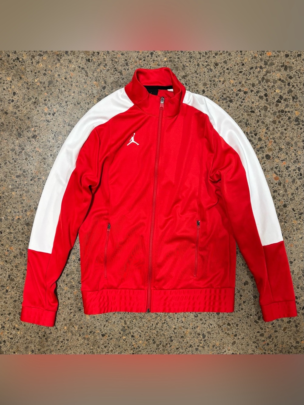 Jordan Full Zip Jacket (Medium) Basketball, Red, White